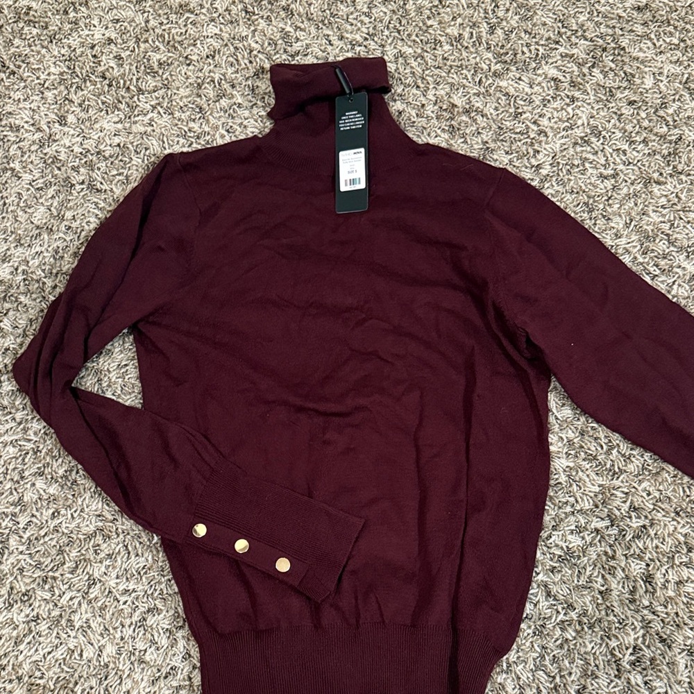Fashion Nova Deep Red Turtleneck Sweater